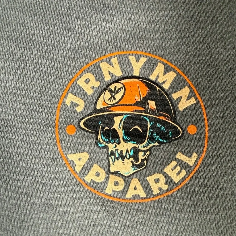 Bayside‎ Jrnymn Apparel Building Shit You Cant Skeleton Grey Graphic T-Shirt M